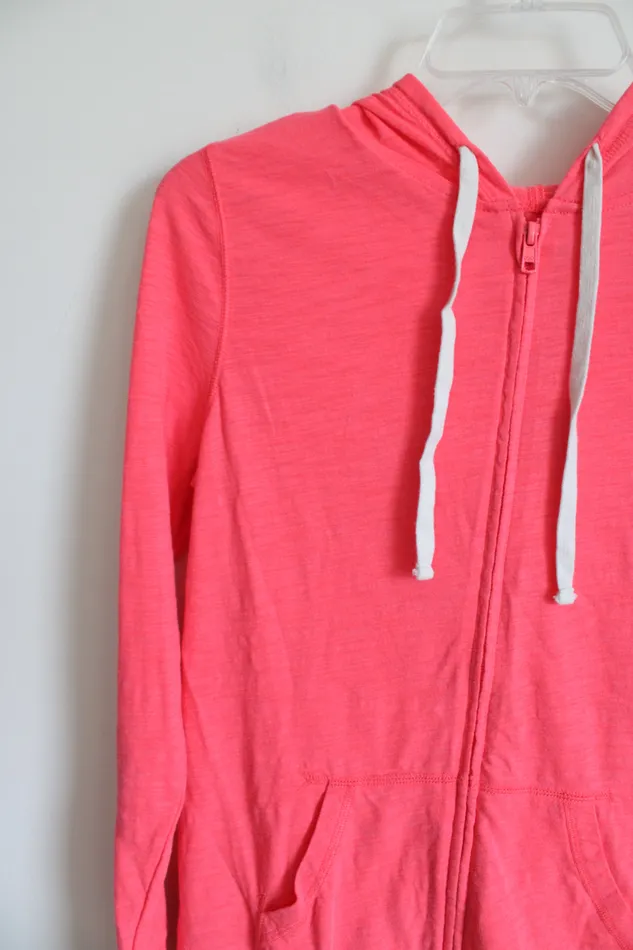 Old Navy Neon Pink Zip Up Lightweight Hoodie XS Old Navy Earrings