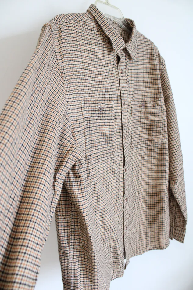 Old Navy Old Navy Double Brushed Cotton Orange Houndstooth Flannel XL Earrings