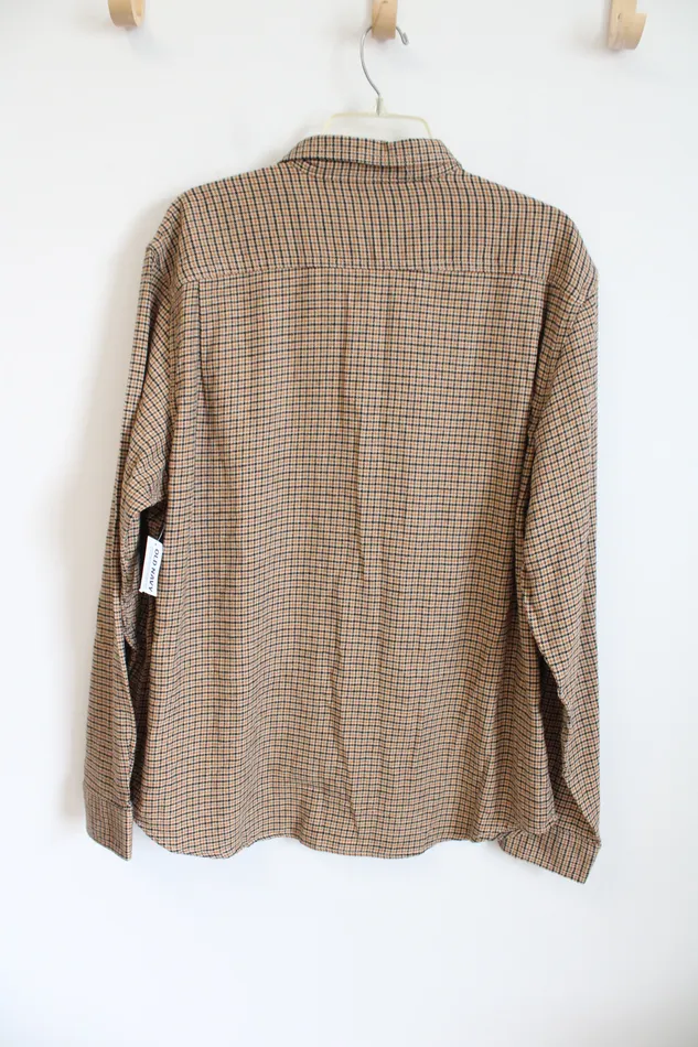 Old Navy Old Navy Double Brushed Cotton Orange Houndstooth Flannel XL Earrings