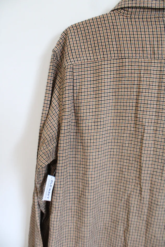 Old Navy Old Navy Double Brushed Cotton Orange Houndstooth Flannel XL Earrings