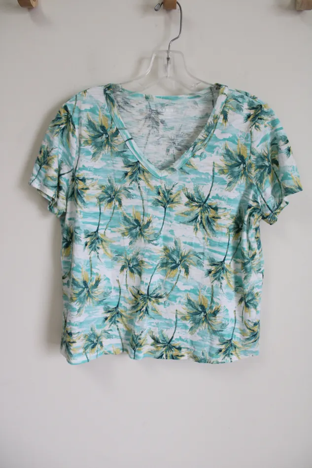 Old Navy Rings Old Navy Everywear Blue Tropical Tee S Petite