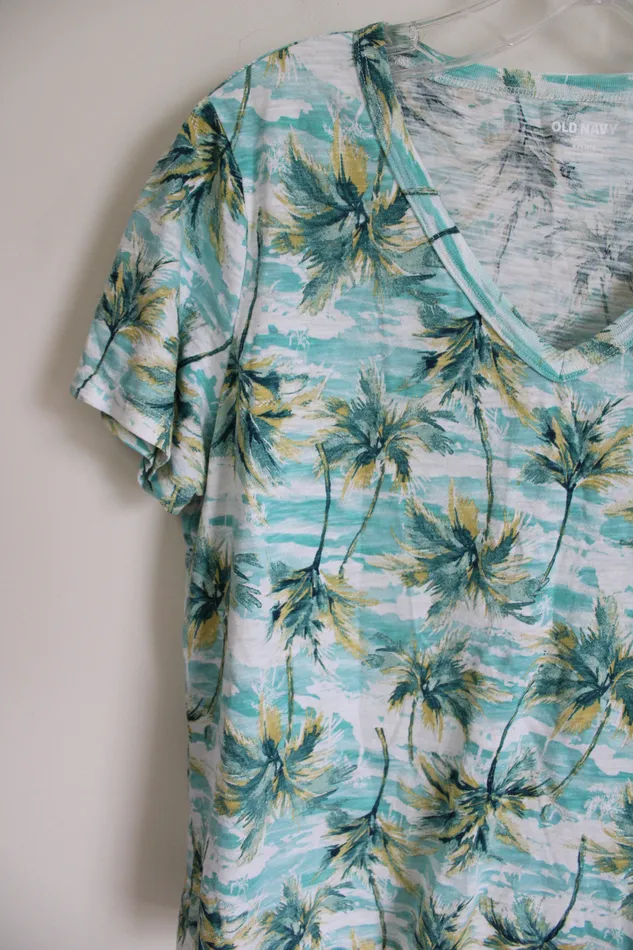Old Navy Rings Old Navy Everywear Blue Tropical Tee S Petite