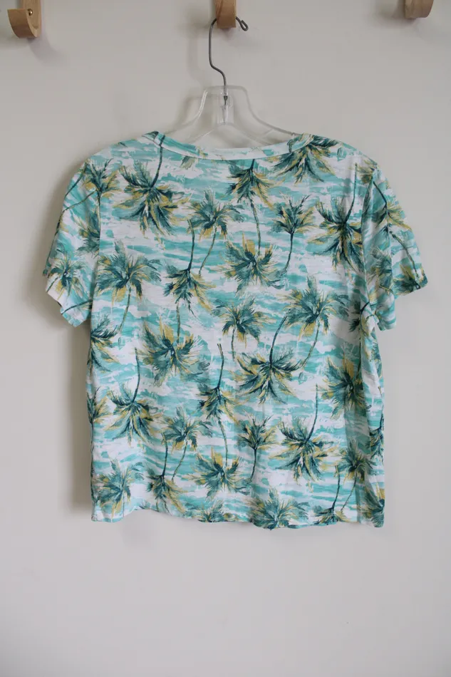 Old Navy Rings Old Navy Everywear Blue Tropical Tee S Petite