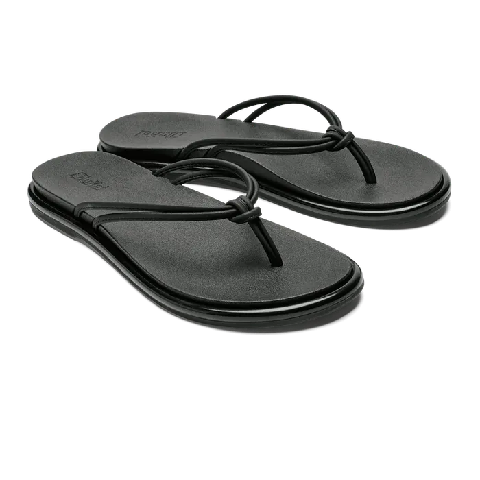 OluKai Aka Womens Sandals Black on Black OLUKAI Necklaces