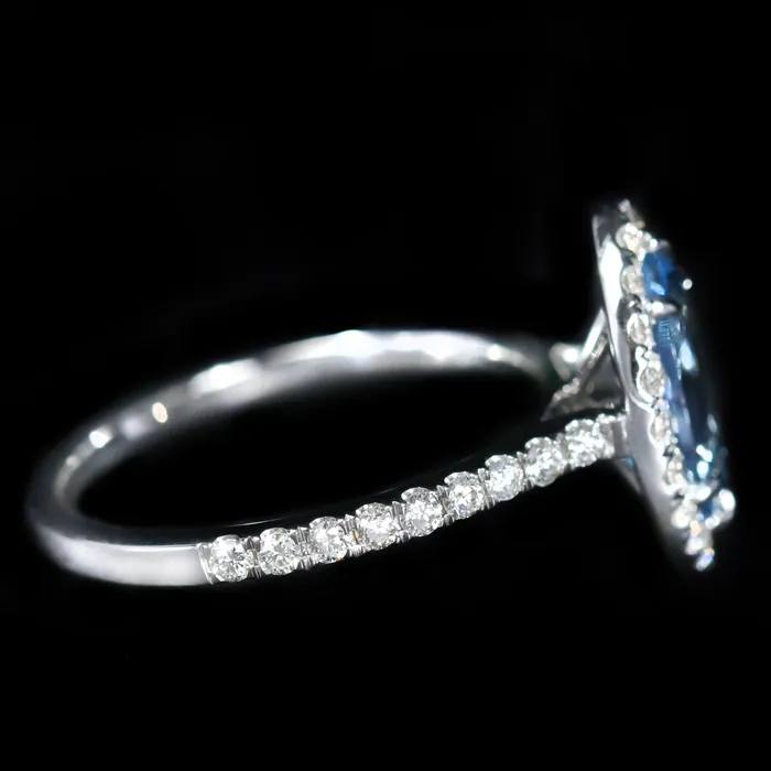 OTC 14K White Gold 110 Carat Aquamarine Diamond Ring Rings