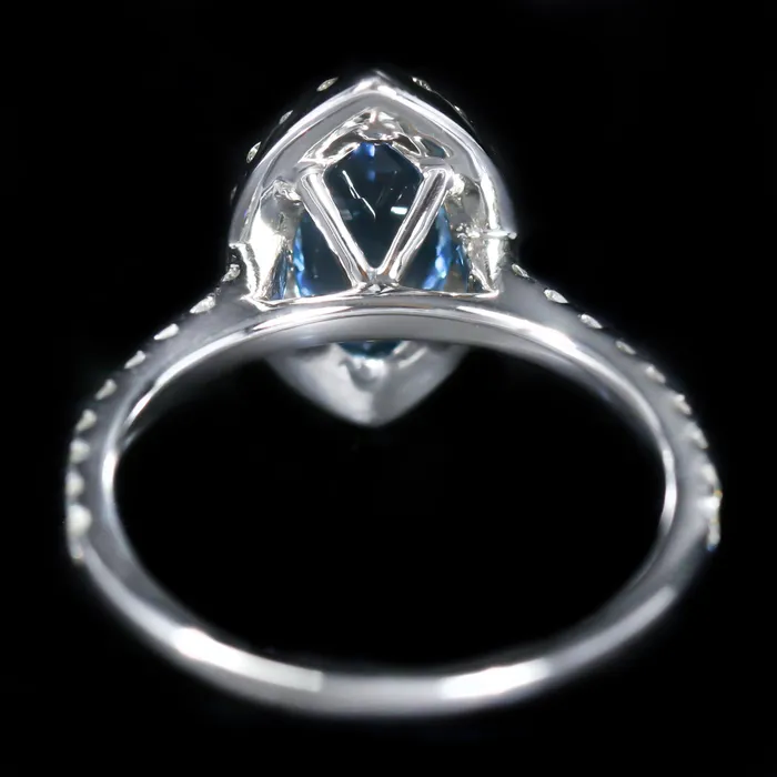 OTC 14K White Gold 110 Carat Aquamarine Diamond Ring Rings