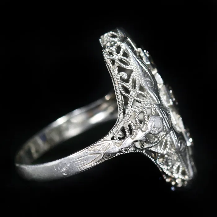 OTC Rings Art Deco 007 CTW Diamond and Sapphire Ring