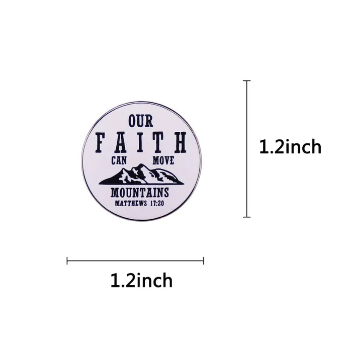Our Faith Moves Mountains Enamel Pin Lords Guidance Rings