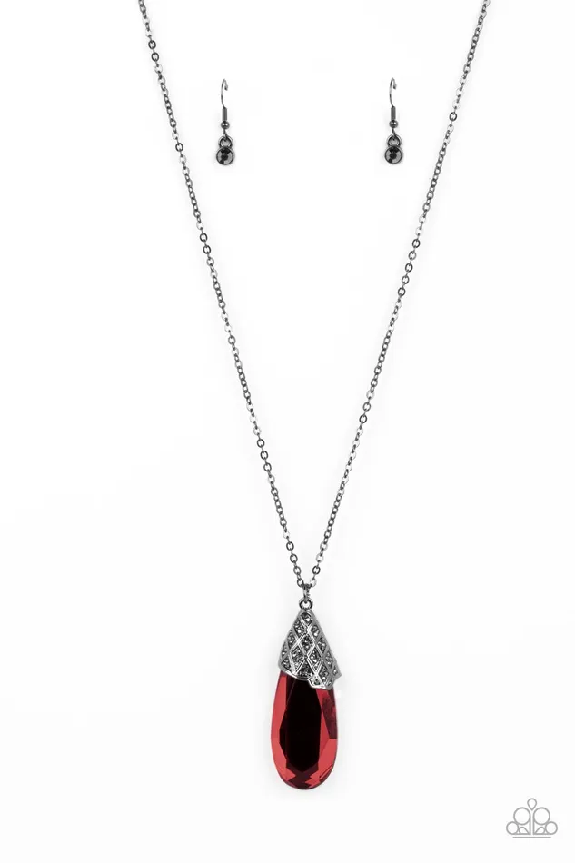 Paparazzi Accessories Earrings Dibs on the Dazzle Red