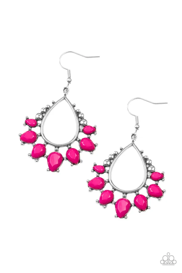 Paparazzi Accessories Earrings Flamboyant Ferocity Pink