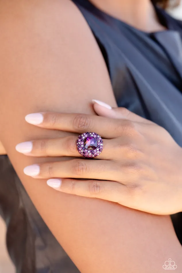 Paparazzi Accessories Earrings Glistening Grit Purple