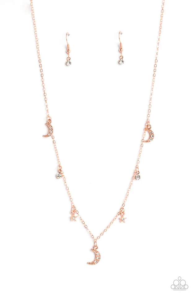 Paparazzi Accessories Earrings Lunar Lagoon Copper