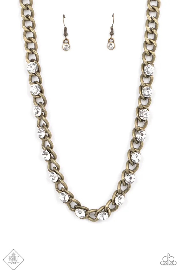Paparazzi Accessories Earrings Major Moxie Brass