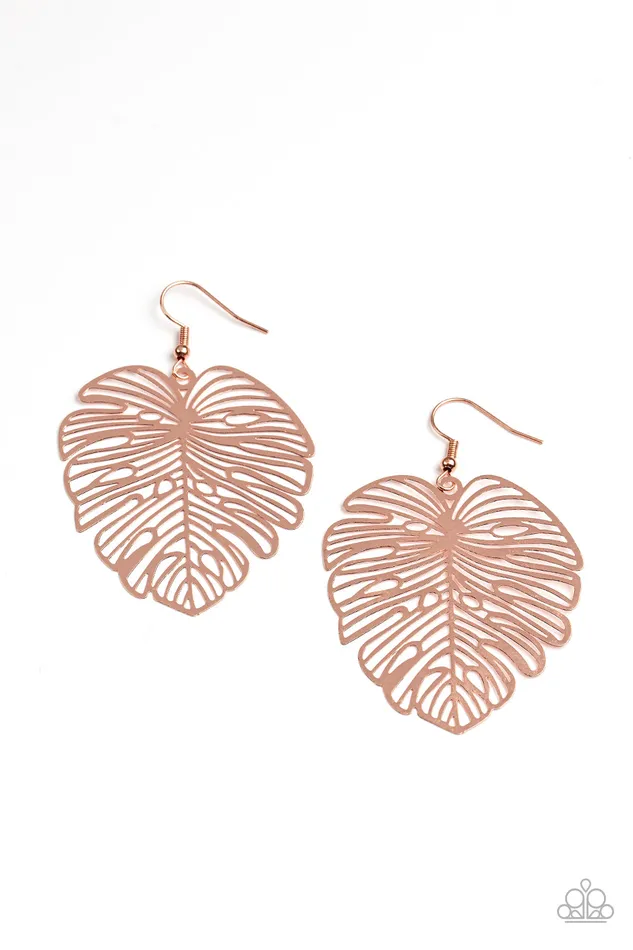 Paparazzi Accessories Earrings Palm Palmistry Copper