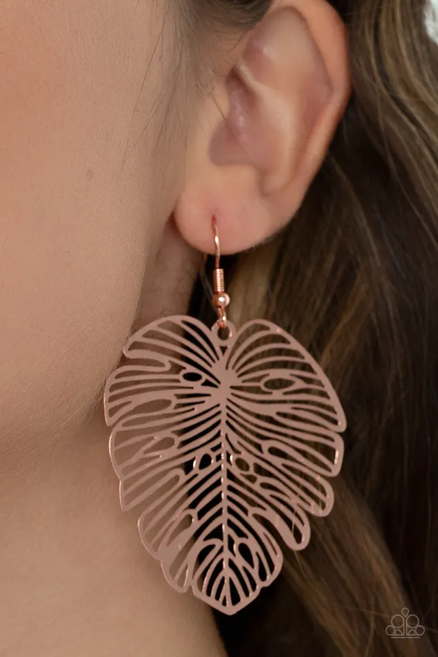 Paparazzi Accessories Earrings Palm Palmistry Copper