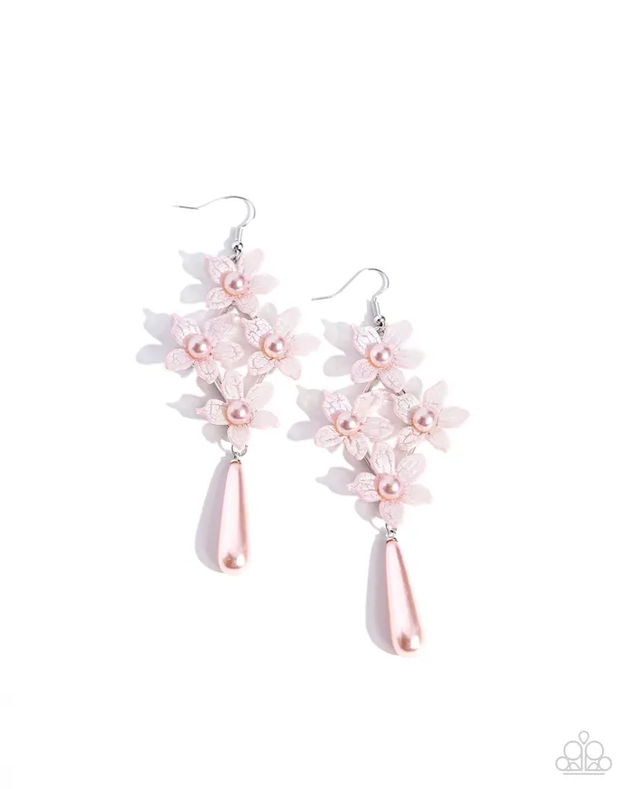 Paparazzi Accessories Earrings Vintage Veining Pink