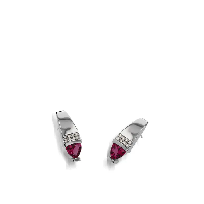 Parallel Trillion Drop Earrings with Pave Diamonds John Atencio Earrings