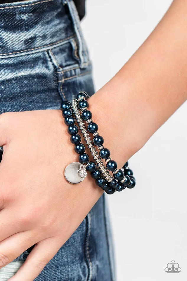 Pearly Professional Blue Paparazzi Accessories Rings