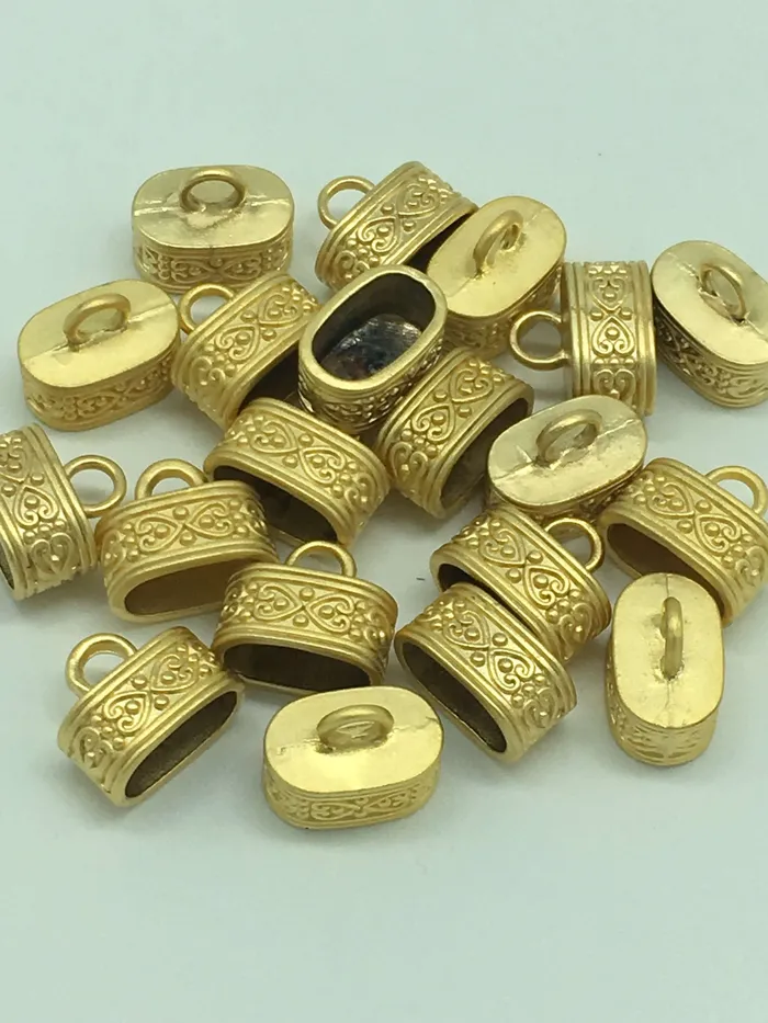 Peppy Beads 22 kt Matte Gold Plated Bead Caps 15x15x10 mm PreStyled Sets