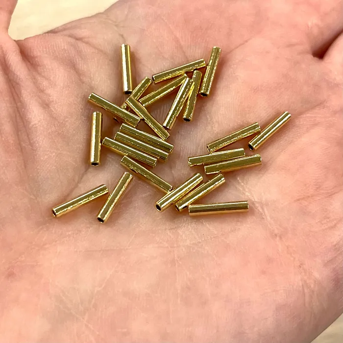 Peppy Beads 24Kt Gold Plated 10mm Spacer Tubes Gold Spacer Tubes 25 Pcs in a pack Earrings Peppy Beads 24Kt Gold Plated 10mm Spacer Tubes Gold Spacer Tubes 25 Pcs in a pack Earrings