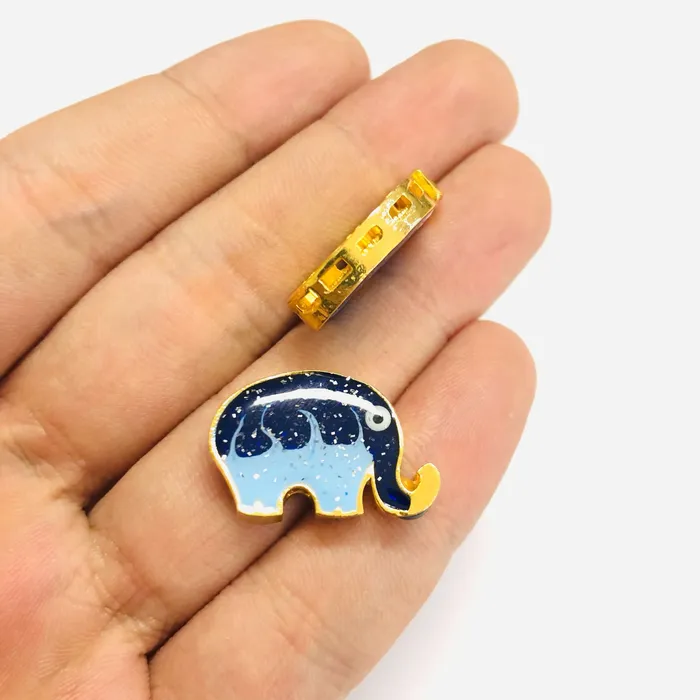 Peppy Beads 24Kt Gold Plated Enamelled Elephant Charm Earrings Peppy Beads 24Kt Gold Plated Enamelled Elephant Charm Earrings