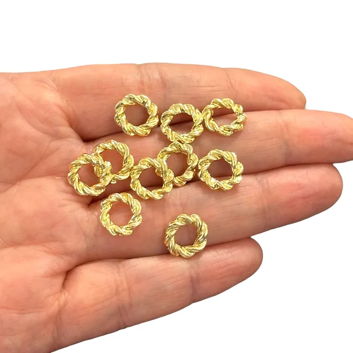 Peppy Beads 24Kt Gold Plated Ring Charms 10 pcs in a pack Rings
