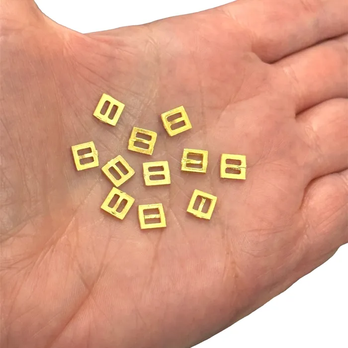 Peppy Beads 24Kt Matte Gold Plated Square Spacer Charms 10 pcs in a pack Earrings Peppy Beads 24Kt Matte Gold Plated Square Spacer Charms 10 pcs in a pack Earrings