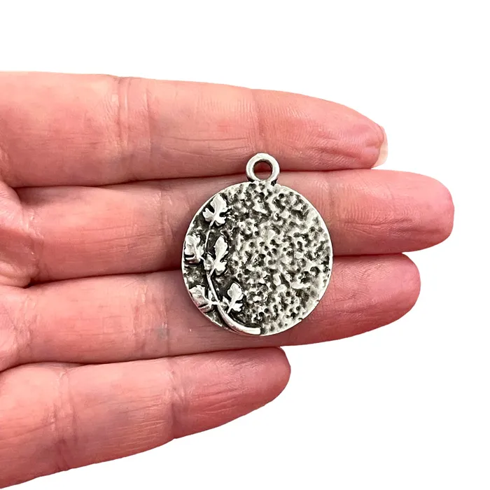 Peppy Beads Charm Necklaces Antique Silver Plated Flower Charm Silver Flower Charm Peppy Beads Charm Necklaces Antique Silver Plated Flower Charm Silver Flower Charm