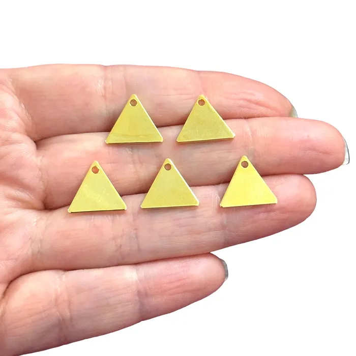 Peppy Beads Earrings 24Kt Gold Plated 135mm Triangle Tag Charms Gold Triangle Tag Charms 5 pcs in a pack Peppy Beads Earrings 24Kt Gold Plated 135mm Triangle Tag Charms Gold Triangle Tag Charms 5 pcs in a pack
