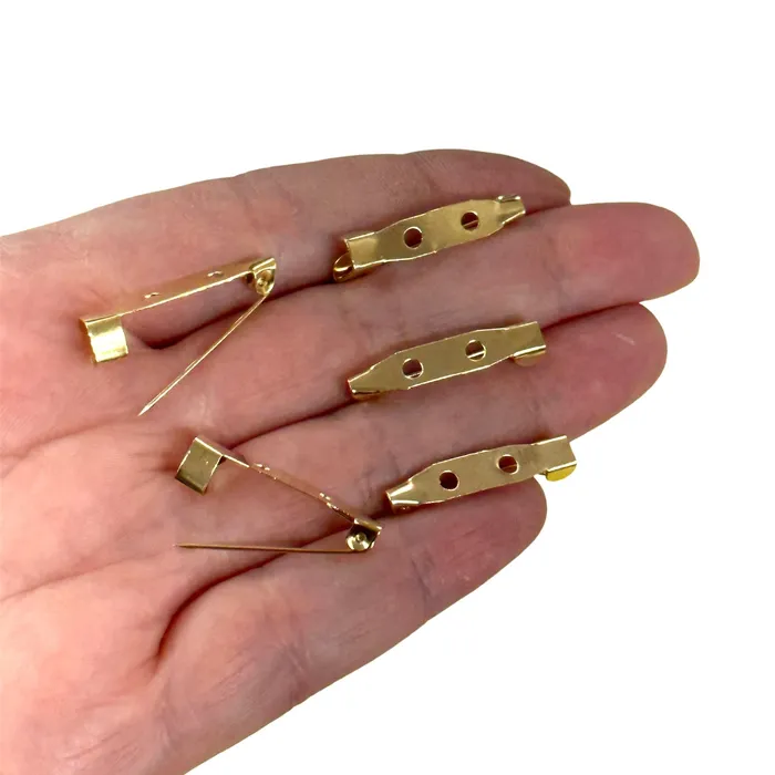 Peppy Beads Earrings 24Kt Gold Plated 25mm Brooch Pin Backs 5 pcs in a pack