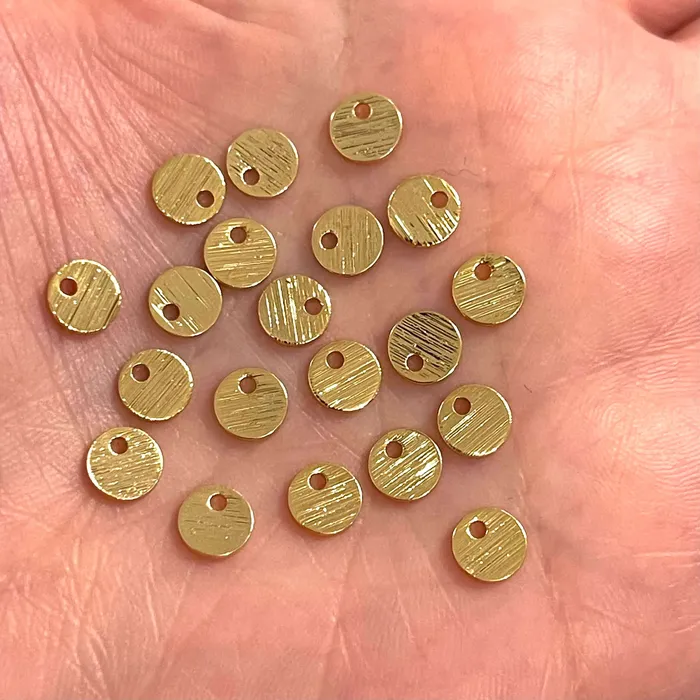 Peppy Beads Earrings 24Kt Gold Plated Brass 6mm Round Charms 20 Pcs in a Pack