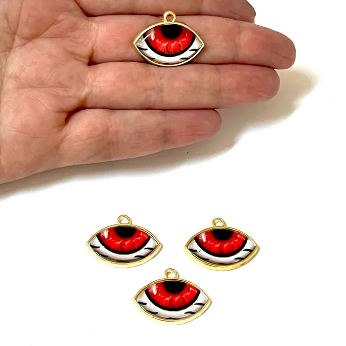 Peppy Beads Earrings 24Kt Gold Plated Eye Charms 2 pcs in a pack