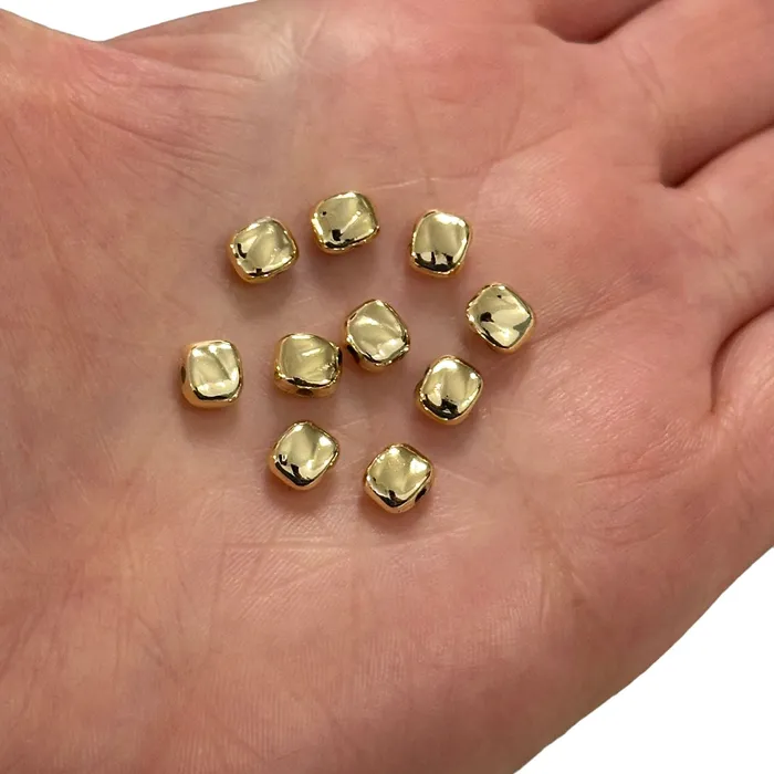 Peppy Beads Earrings 24Kt Gold Plated Spacer Charms 10 pcs in a pack