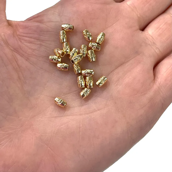 Peppy Beads Earrings 24Kt Gold Plated Spacer Tubes 20 pcs in a pack