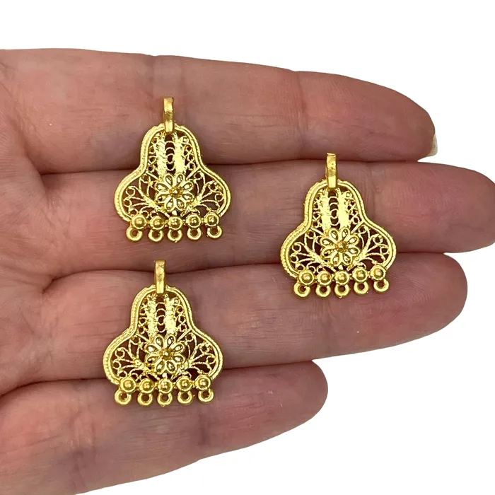 Peppy Beads Earrings 24Kt Matte Gold Plated Authentic Charms3 pcs in a pack