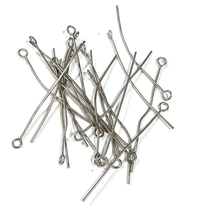 Peppy Beads Earrings 50mm Rhodium Plated Brass Eye pins 07mm by 50mm Rhodium Eye Pins 50mm Peppy Beads Earrings 50mm Rhodium Plated Brass Eye pins 07mm by 50mm Rhodium Eye Pins 50mm