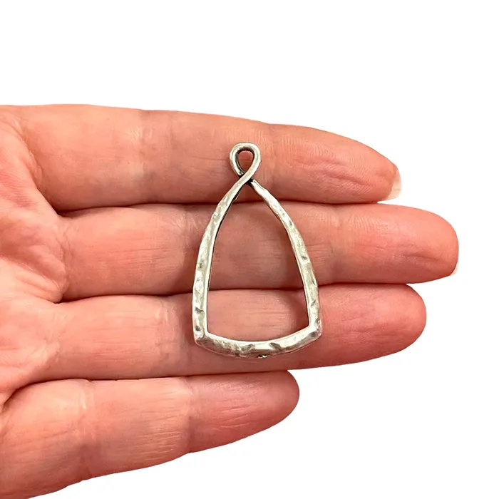 Peppy Beads Earrings Antique Silver Plated Hammered Triangle Charms Silver Hammered Triangle Charms 2 pcs in a pack Peppy Beads Earrings Antique Silver Plated Hammered Triangle Charms Silver Hammered Triangle Charms 2 pcs in a pack