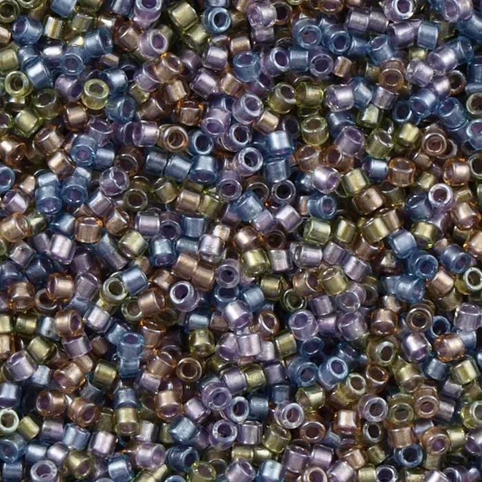 Peppy Beads Earrings DB0986 Lined PurpleBronze Mix Miyuki Delica 110