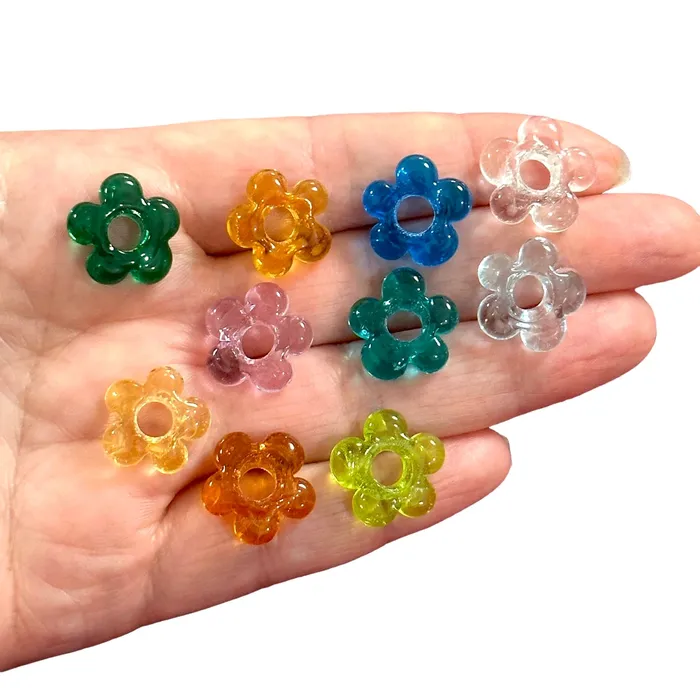 Peppy Beads Earrings Hand Made Murano Glass Flower Charms With 5mm Holes 2 pcs in a pack Peppy Beads Earrings Hand Made Murano Glass Flower Charms With 5mm Holes 2 pcs in a pack