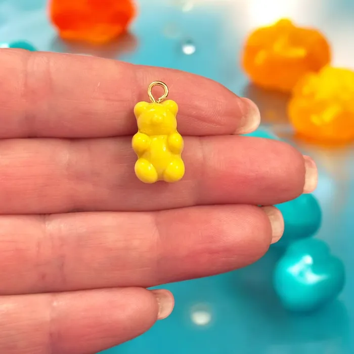 Peppy Beads Earrings Hand Made Murano Glass Jelly Bear Charm Murano Bear Pendant Gummy Bear Earring Charm