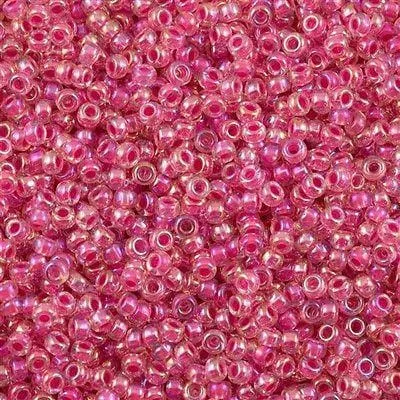 Peppy Beads Earrings Miyuki Seed Beads 80 Hot Pink Lined Crystal AB 0355