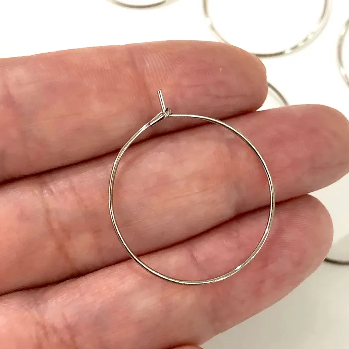 Peppy Beads Earrings Rhodium Plated Earring Hoops 35mm Rhodium Plated Earring Earring Blanks Round Earring Hook Thin Earring Hoop Peppy Beads Earrings Rhodium Plated Earring Hoops 35mm Rhodium Plated Earring Earring Blanks Round Earring Hook Thin Earring Hoop
