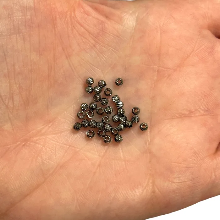 Peppy Beads Gunmetal Plated Laser Cut 3mm Spacer BeadsGunmetal Plated 3mm Dorica Spacer Beads 50 beads in a pack Earrings Peppy Beads Gunmetal Plated Laser Cut 3mm Spacer BeadsGunmetal Plated 3mm Dorica Spacer Beads 50 beads in a pack Earrings