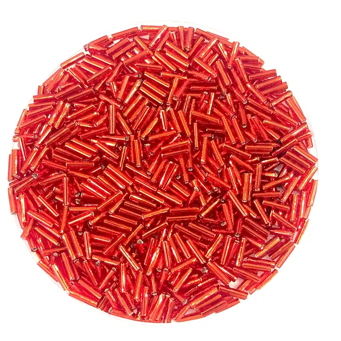 Peppy Beads Miyuki Bugles size 6mm 0011 Silver Lined Ruby 10 grams Rings