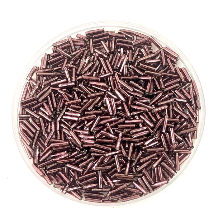 Peppy Beads Necklaces Miyuki Bugles size 6mm 0013 Dark Amethyst Silver Lined 10 grams Peppy Beads Necklaces Miyuki Bugles size 6mm 0013 Dark Amethyst Silver Lined 10 grams