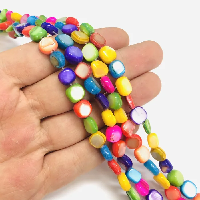 Peppy Beads Necklaces Mother Of Pearl Colored 8mm Beads 45 Beads Strand Peppy Beads Necklaces Mother Of Pearl Colored 8mm Beads 45 Beads Strand