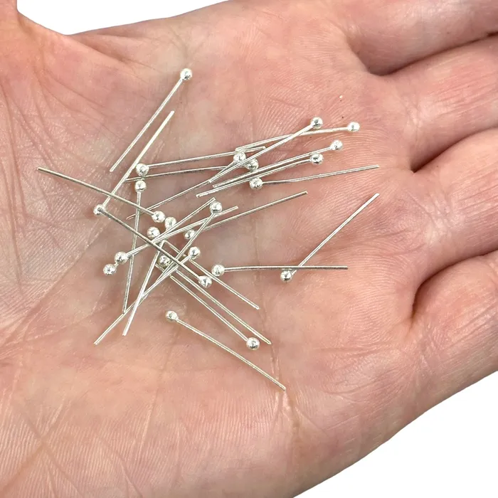 Peppy Beads Necklaces Silver Plated Ballpoint Pins Ball Headpins 06mm by 20mm Silver Plated Brass Ball Head Pins Peppy Beads Necklaces Silver Plated Ballpoint Pins Ball Headpins 06mm by 20mm Silver Plated Brass Ball Head Pins