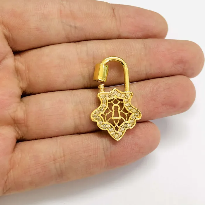 Peppy Beads PreStyled Sets 24Kt Gold Plated Brass Carabiner Clasp Micro Pave Carabiner Screw Clasp Peppy Beads PreStyled Sets 24Kt Gold Plated Brass Carabiner Clasp Micro Pave Carabiner Screw Clasp
