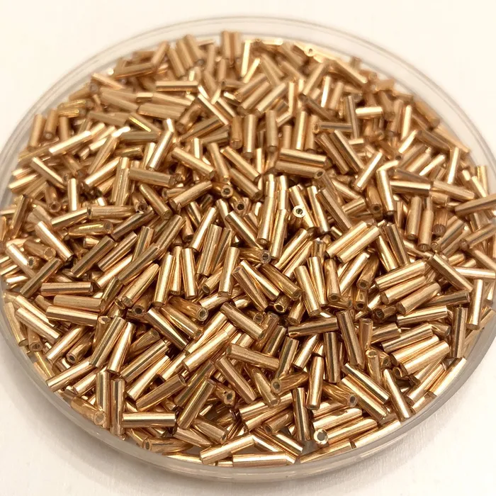 Peppy Beads PreStyled Sets Miyuki Bugles size 6mm 1053 Galvanized Yellow Gold 10 grams Peppy Beads PreStyled Sets Miyuki Bugles size 6mm 1053 Galvanized Yellow Gold 10 grams