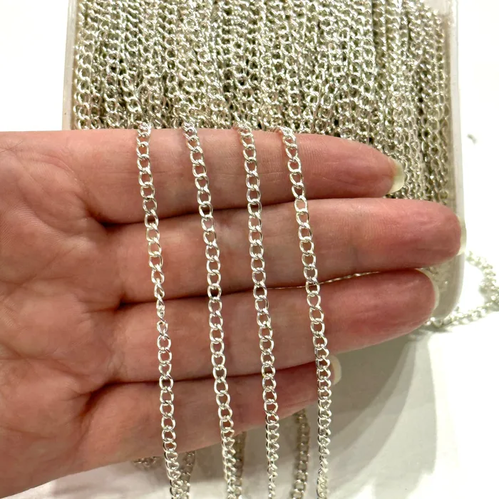 Peppy Beads Rings 165 Foot Bulk Silver Plated 4x25mm Gourmet Chain Silver Plated Open Link Chain Peppy Beads Rings 165 Foot Bulk Silver Plated 4x25mm Gourmet Chain Silver Plated Open Link Chain